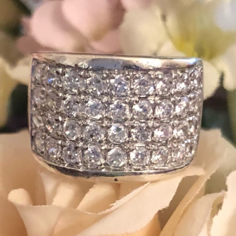 Rare Vintage Silpada Sterling Channel-Set Cubic Zirconia Ring R1405 Size 7